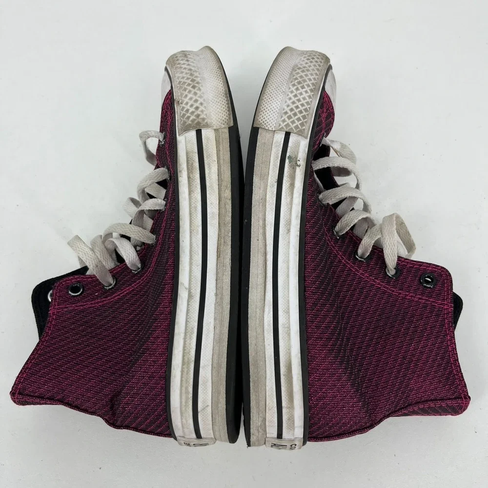 Converse Chuck Taylor All Star High Top Magenta Pink Platform Kids Shoes A05496C